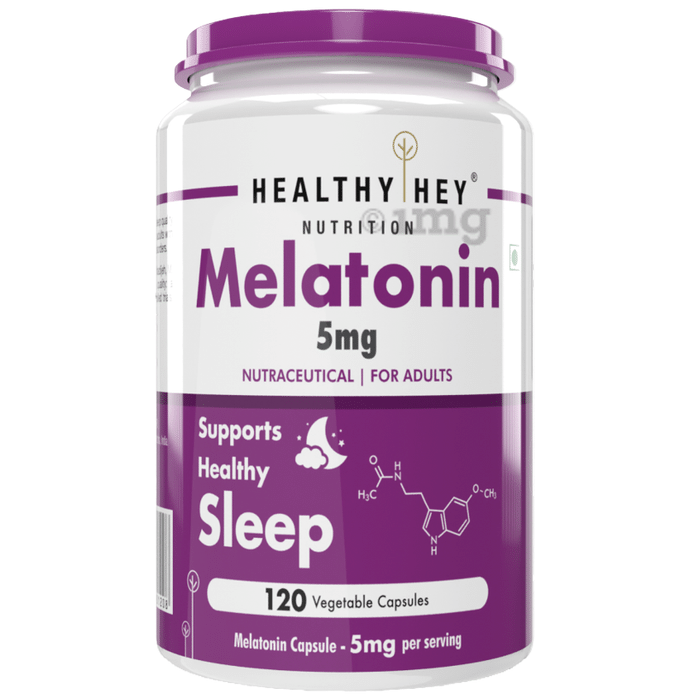 HealthyHey Nutrition Melatonin 5mg | Vegetable Capsule for Sleep Support