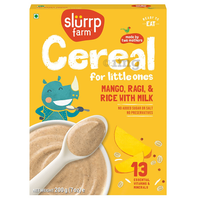 Slurrp Farm Cereal for Little Ones | Mango, Ragi & Rice with Milk