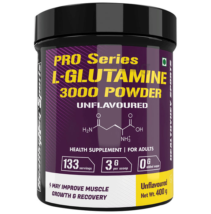 HealthyHey Sports Pro Series L-Glutamine 3000 Powder Unflavoured