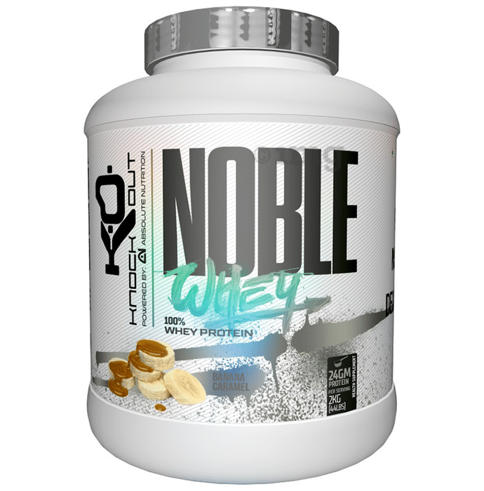 Knockout Noble 100% Whey Protein Powder Banana Caramel with Free T-Shirt