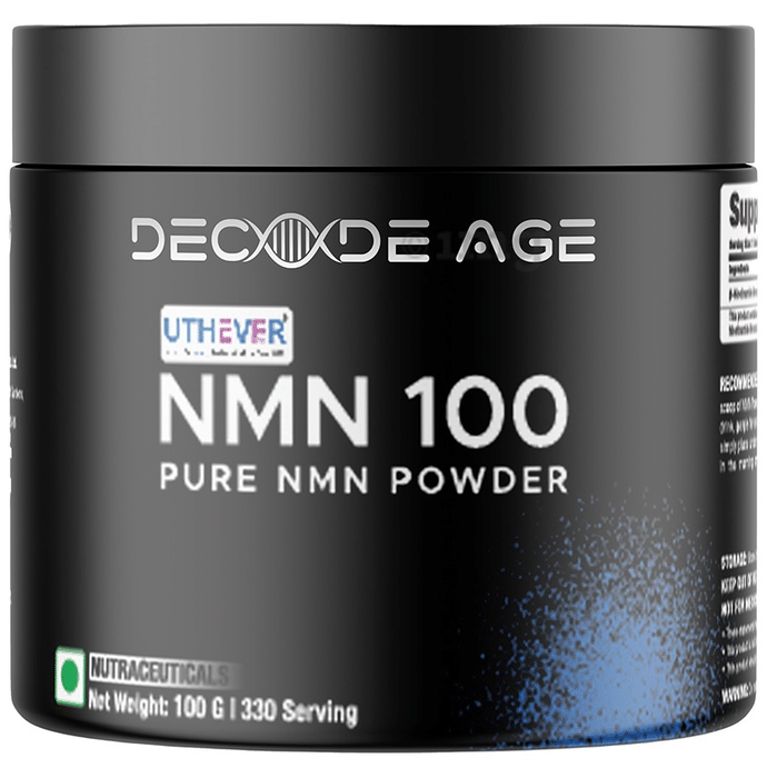 Decode Age Uthever NMN 100 - Premium Pure Sublingual NMN Powder for Enhanced Vitality, Cognitive Boost Powder