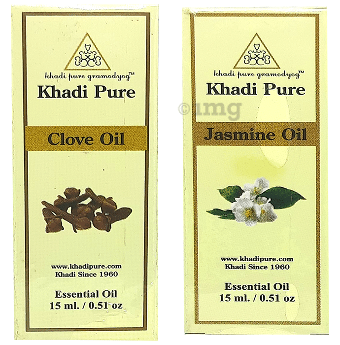 Khadi Pure Combo Pack of Clove Oil & Jasmine Oil (15ml Each)
