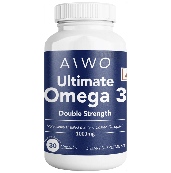 AIWO Ultimate Omega 3 Double Strength Fish Oil 1000mg for Heart Health | Capsule