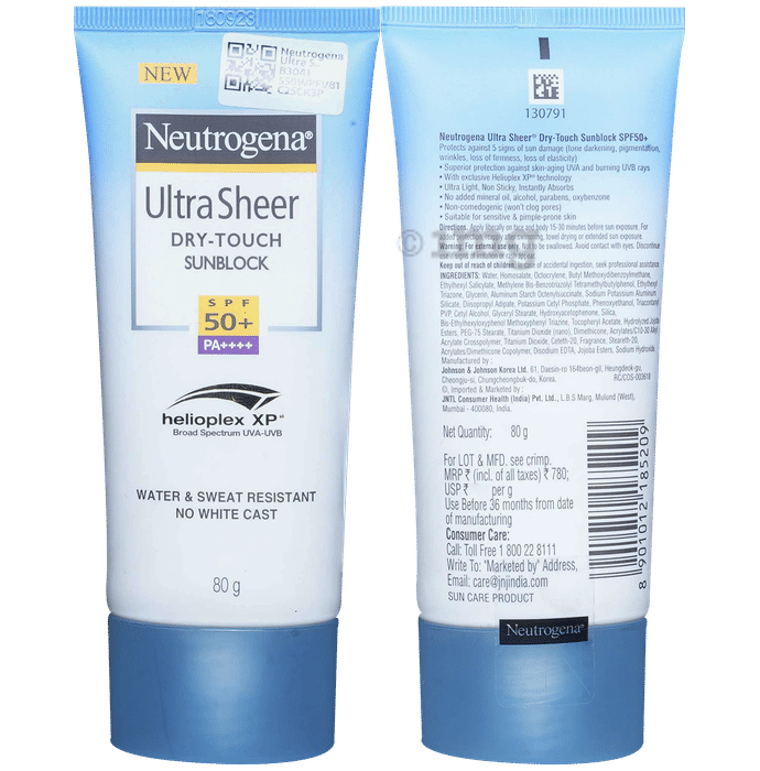 Neutrogena Ultra Sheer Dry-Touch Sunblock Sunscreen SPF 50+, PA+++ | UVA/UVB Protection | Water-Resistant