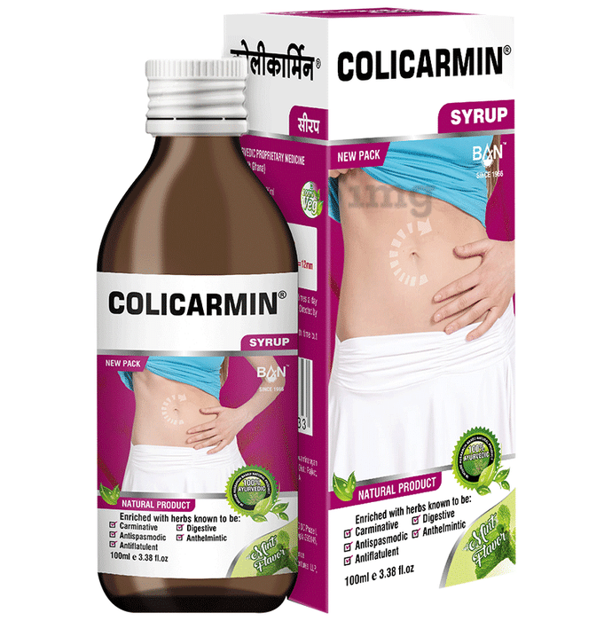 Colicarmin Syrup Mint | Relieves Bloating & Abdominal Distension| Syrup Mint