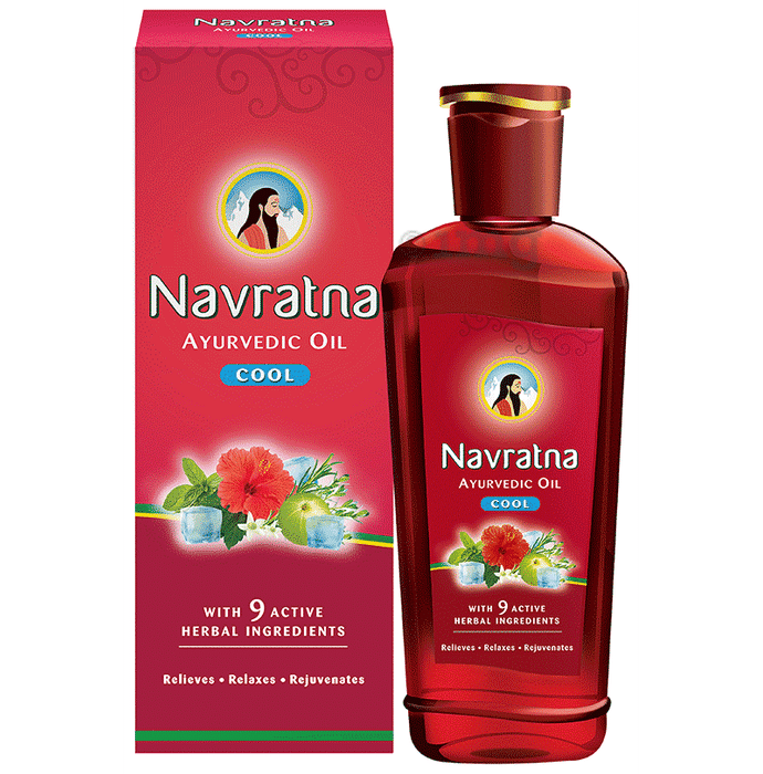 Navratna Cool Ayurvedic Oil | Relieves, Relaxes & Rejuvenates the Body, Mind & Scalp