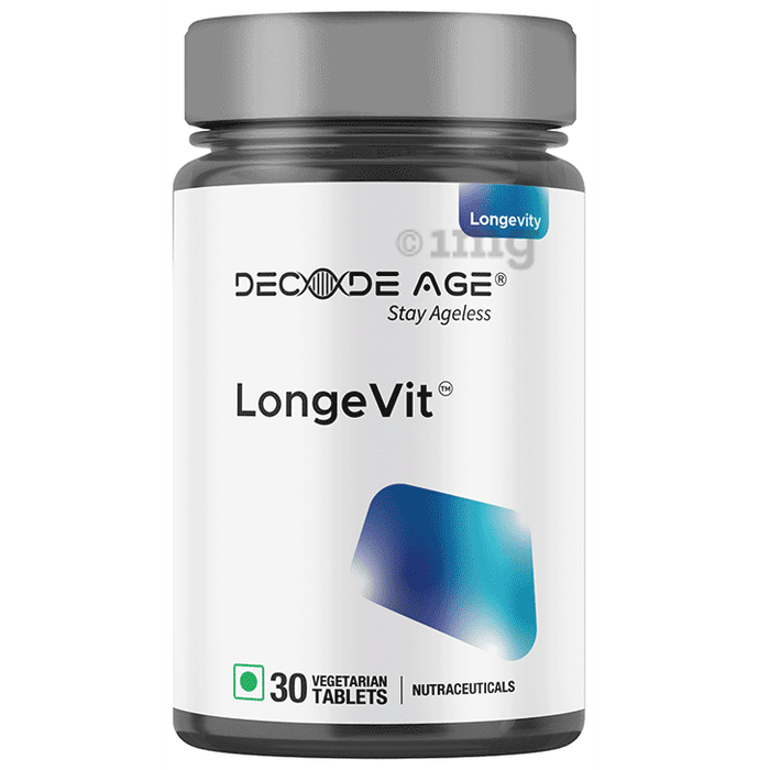 Decode Age LongeVit Vegetarian Tablet | Improve NAD+, Energy Level & Overall Stamina, Recovery from DNA Damage (30 Each)