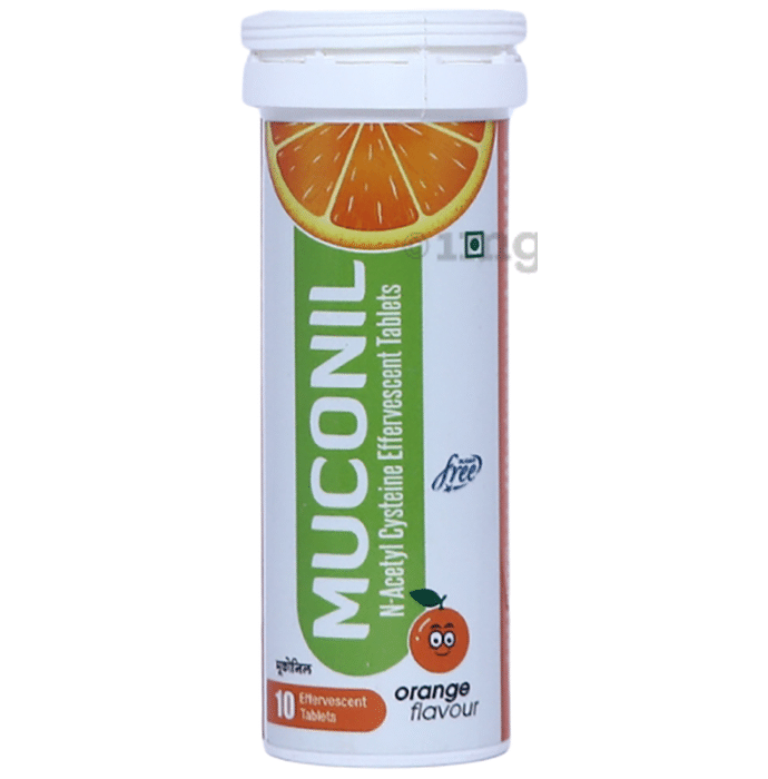 Muconil Effervescent Tablet Orange Sugar Free