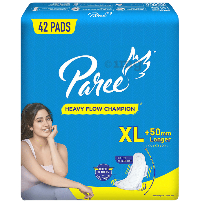 Paree Heavy Flow Champion Wetness Free Comfort Sanitary Pad (42 Each) XL