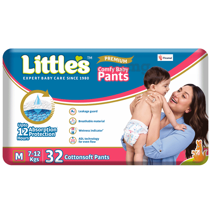 Littles Comfy Baby Pants Diaper Medium Buy packet of 32 diapers at best  price in India  1mg