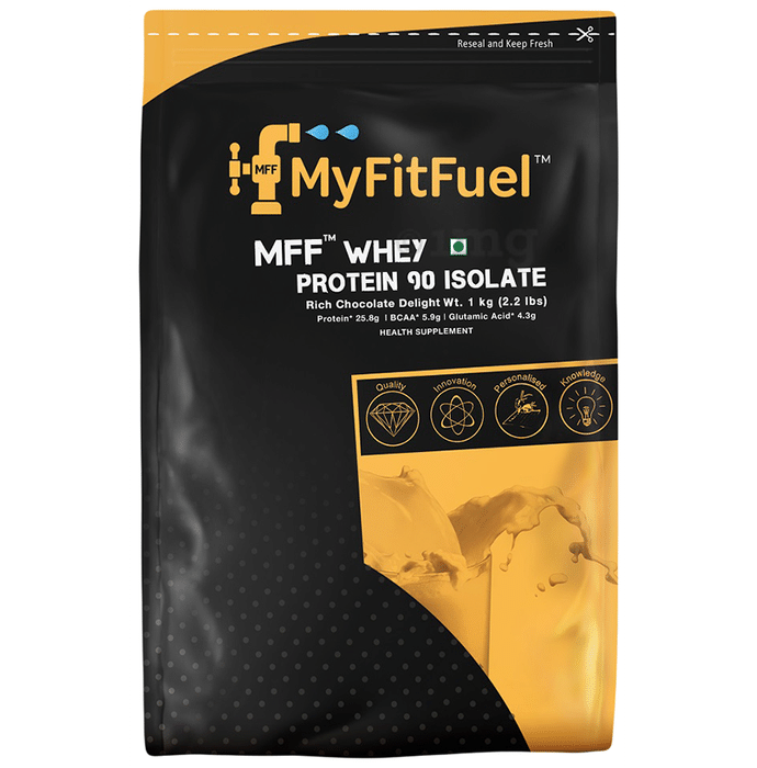 MyFitFuel MFF Whey Protein 90 Isolate Powder Rich Chocolate Delight