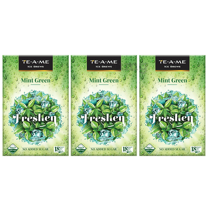TE A ME Ice Brews Freshen Mint Green Tea Bag(18 Each): Buy combo pack