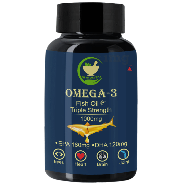 Fij Ayurveda Omega 3 Fish Oil Triple Strength 1000mg Capsule