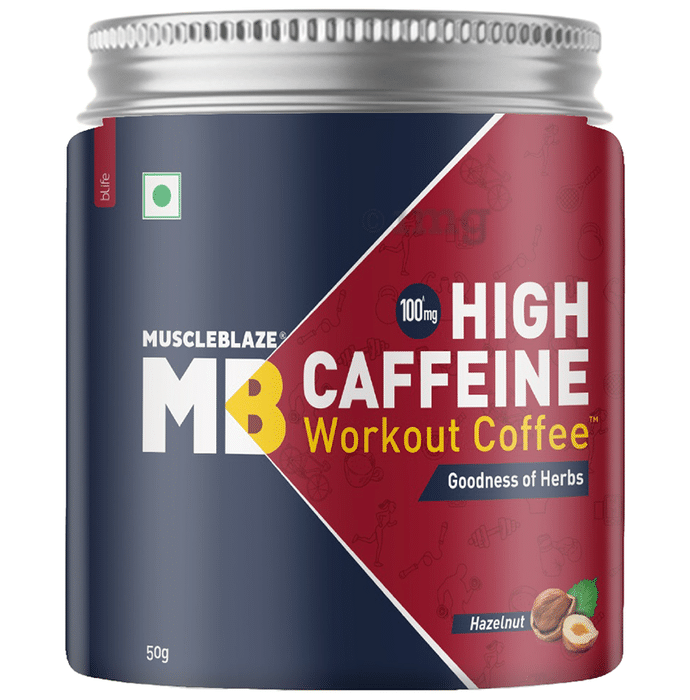 Muscleblaze MB 100mg High Caffeine Workout Coffee Hazelnut