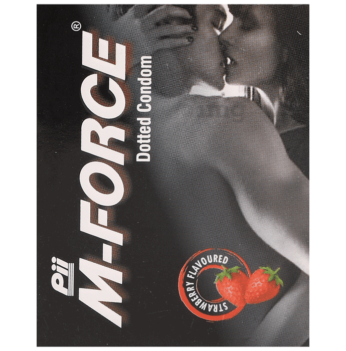 M-Force Dotted Condom (3 Each) Strawberry