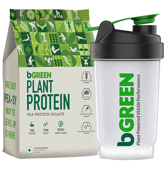 bGreen Plant Protein | For Muscle Gain, Immunity & Recovery | Rich Chocolate with Shaker Free