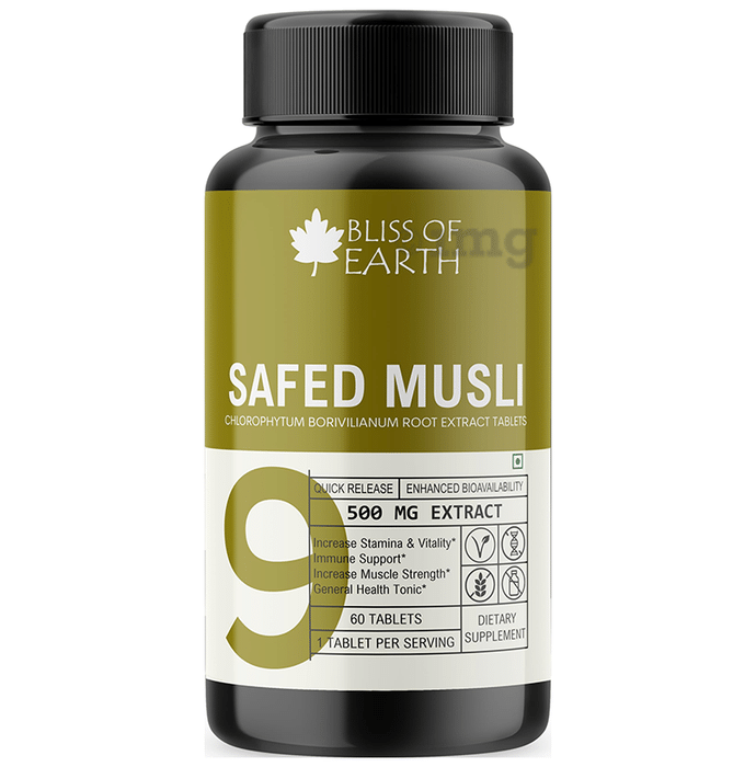 Bliss of Earth Safed Musli 500mg Tablet
