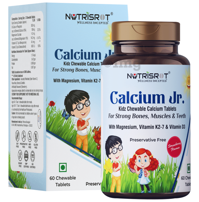 Nutrisrot Calcium Jr Kids Chewable Tablet with Vitamin D3 & K2 7
