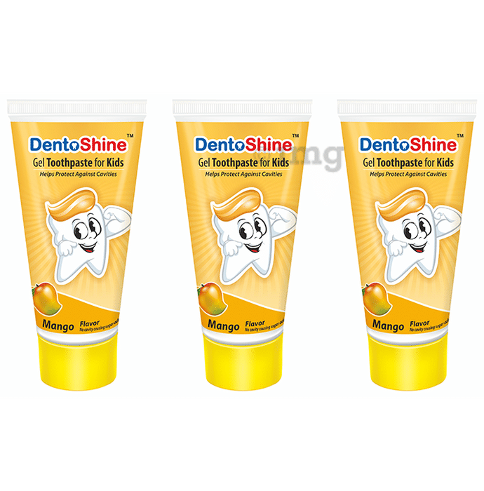DentoShine Gel Toothpaste for Kids (80gm Each) Mango