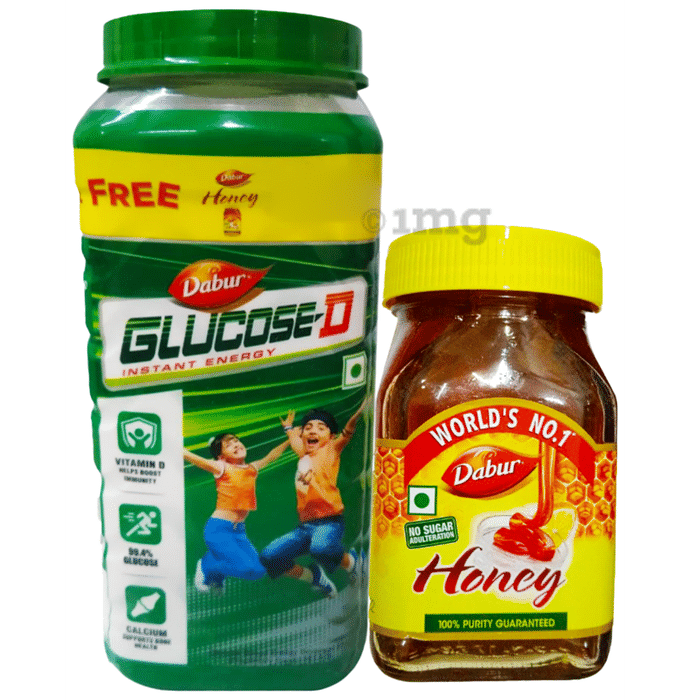 Dabur Glucose-D Powder with Dabur Honey 250gm Free