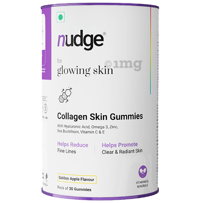 Nudge Collagen Health Gummies for Glowing Skin Golden Apple