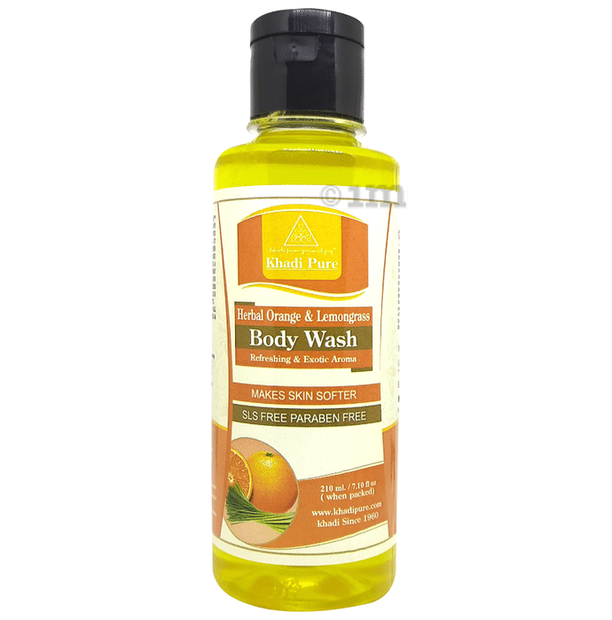 Khadi Pure Herbal Orange & Lemongrass Body Wash SLS-Paraben Free