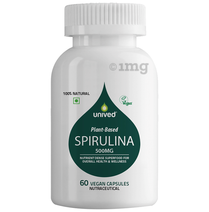 Unived Plant-Based Spirulina 500mg Vegan Capsule