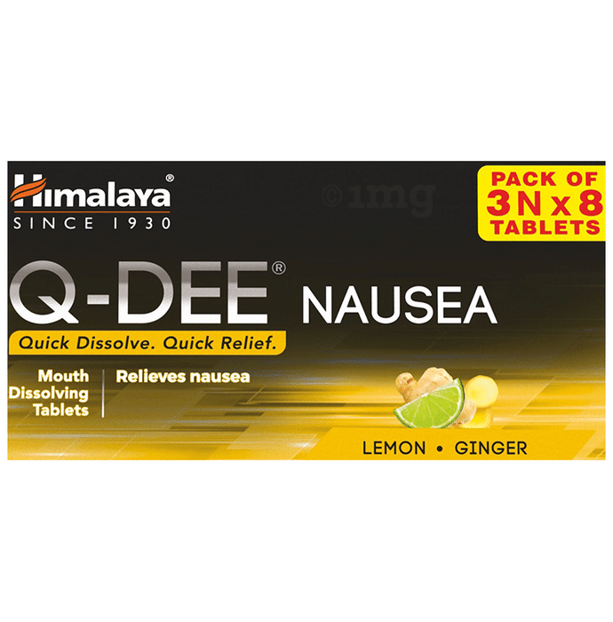 Himalaya Q-Dee Nausea | Relieves Motion Sickness | Mouth Dissolving Tablet (8 Each)