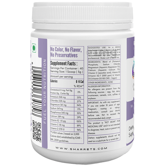 Sharrets Nutritions Electrolytes Powder Unflavored: Buy jar ...
