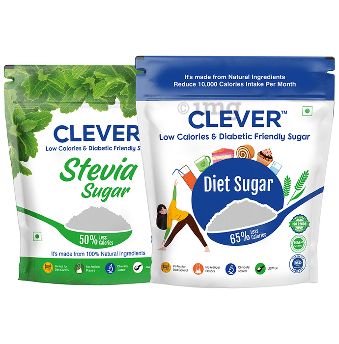 Clever Clever Combo Pack of Stevia Sugar & Diet Sugar (500gm Each)