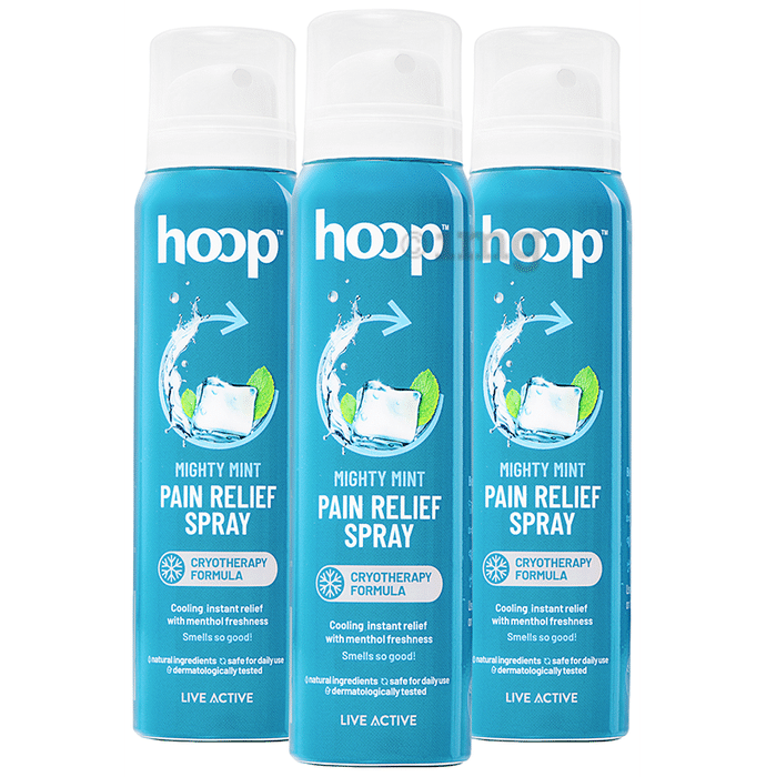 Hoop Pain Relief Spray - Cryotherapy Cooling Relief for Back, Knee, Joint, Sports Pain (80 gm Each)