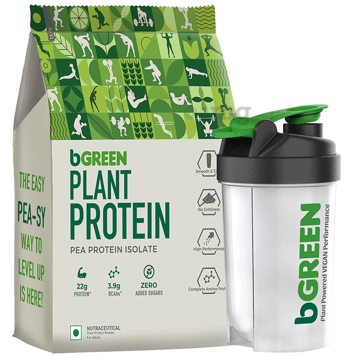 MuscleBlaze bGreen Plant Protein | For Muscle Gain, Immunity & Recovery | with Shaker Free Rich Chocolate