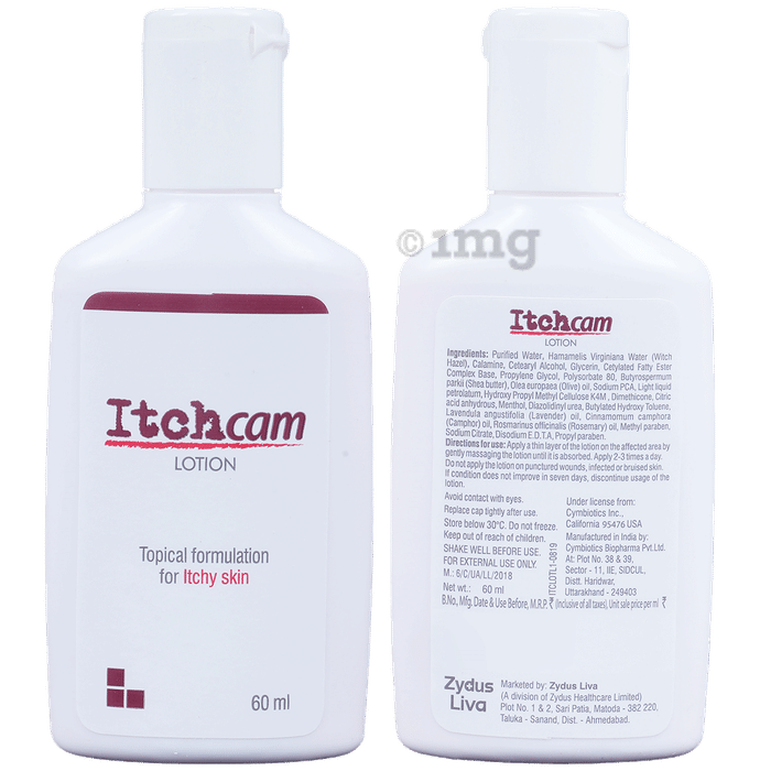 Itchcam Lotion with Calamine, Aloe Vera & Paraffin | Topical Formulation for Itchy Skin