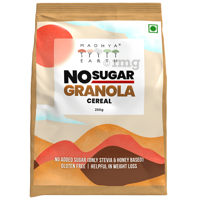 Madhya Earth No Sugar Granola Cereal Buy packet of 250.0 gm Cereal at