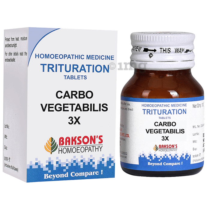 Bakson's Homeopathy Carbo Vegetabilis Trituration Tablet 3X