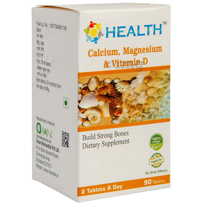 Health Calcium, Magnesium & Vitamin D Tablet Buy bottle of 90.0