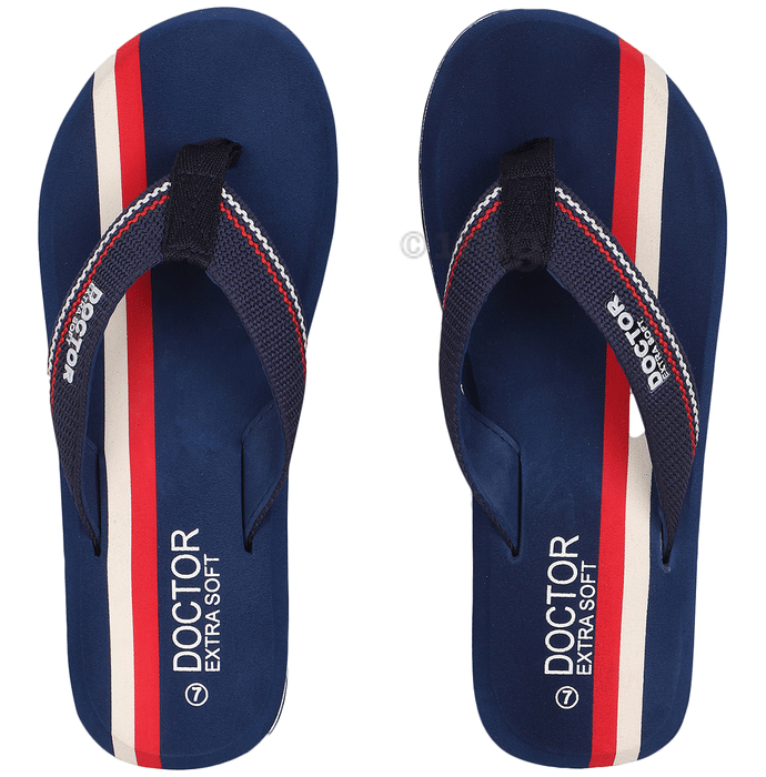 Doctor Extra Soft D33 Care Orthopaedic and Diabetic Super Fit Comfort Doctor Slipper for Men Navy 12