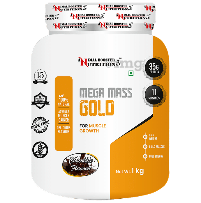 Animal Booster Nutrition Mega Mass Gold for Muscle Growth Powder Chocolate