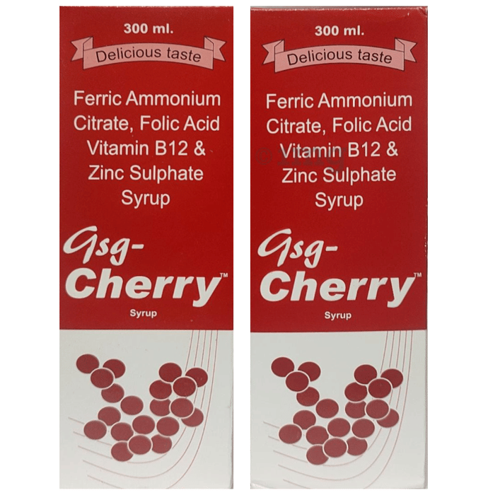 Gsg Cherry Syrup (300ml Each) Buy combo pack of 2 bottles at best
