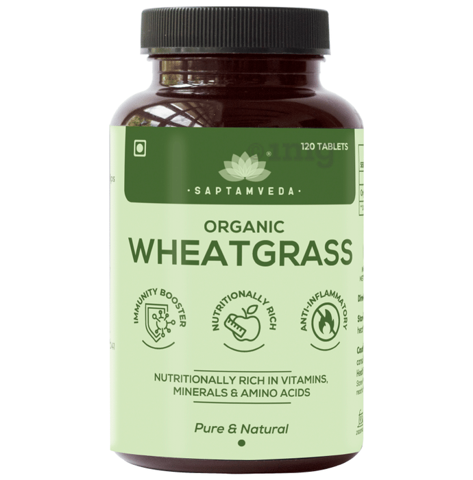 Saptamveda Organic Wheatgrass Tablet Buy bottle of 120.0 tablets at best price in India 1mg