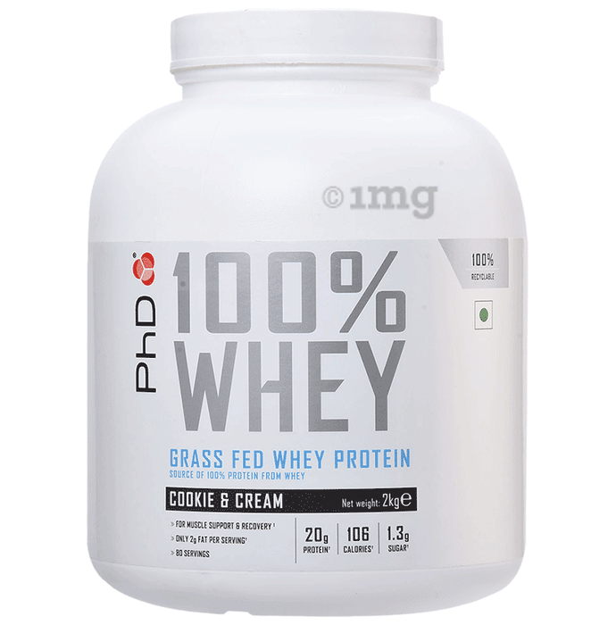 PHD 100% Grass Fed Whey Protein Cookies & Cream