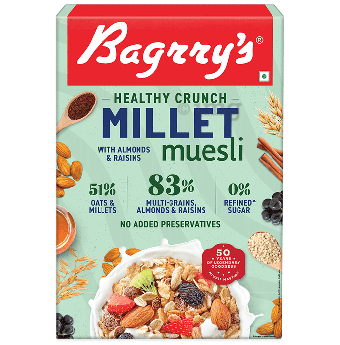 Bagrry's Healthy Crunch Millet with Almonds & Raisins Muesli