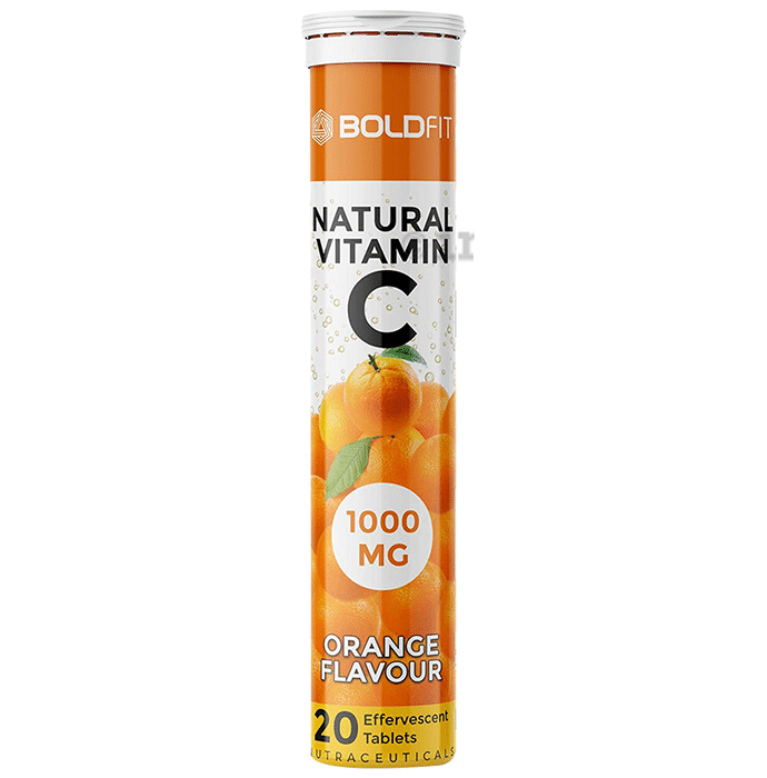 Boldfit Natural Vitamin C 1000mg Effervescent Tablet (20 Each) Orange