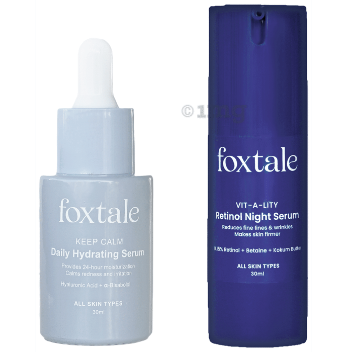 Foxtale Combo Pack of Daily Hydrating Serum and Retinol Night Serum (30ml Each)