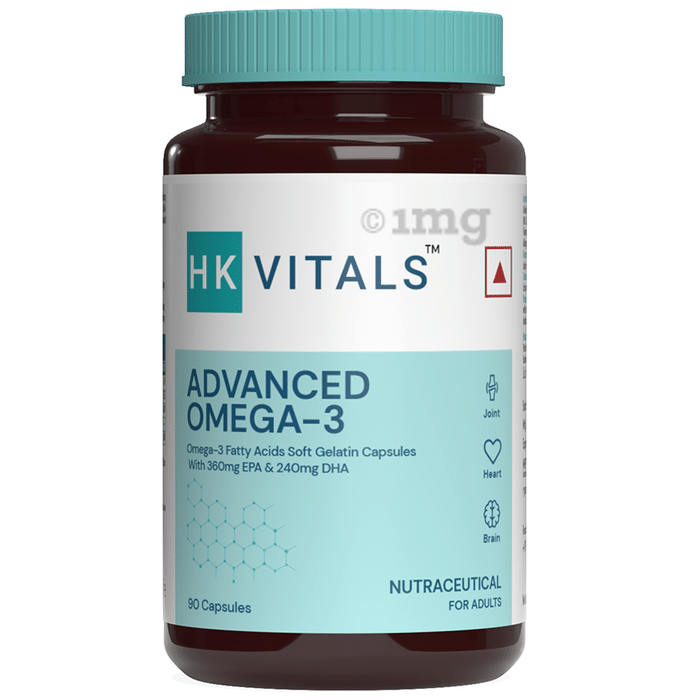 Healthkart HK Vitals Advanced Omega 3 Fatty Acids | Soft Gelatin Capsule with EPA & DHA for Heart, Joint & Brain Health