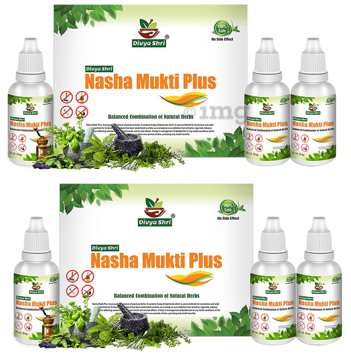 Divya Shri Nasha Mukti Plus Drop Balanced Combination of Natural Herbs (30ml Each)