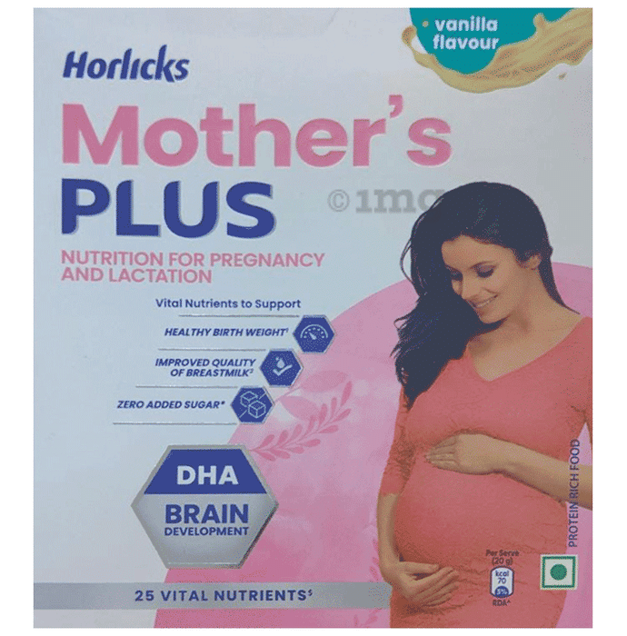 Horlicks Mother's Plus Nutrition for Pregnancy & Lactation | Flavour Vanilla