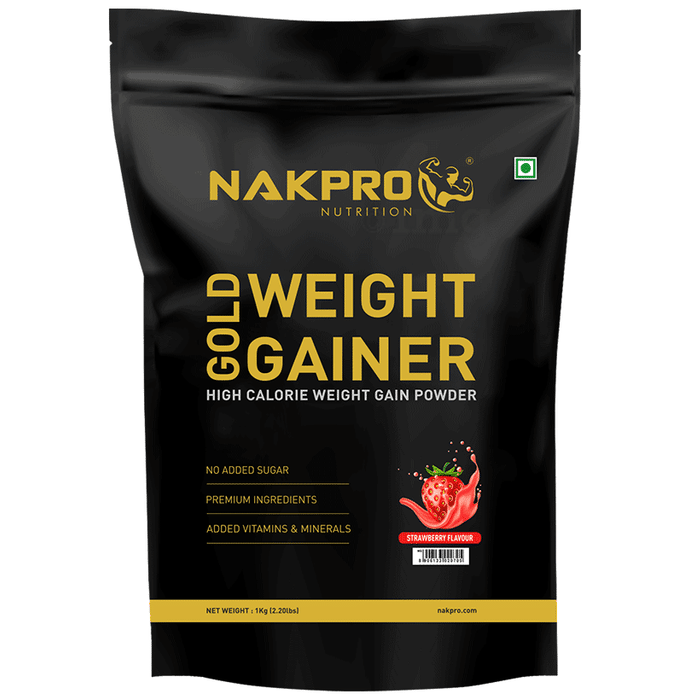 Nakpro Nutrition Gold Weight Gainer Powder Strawberry