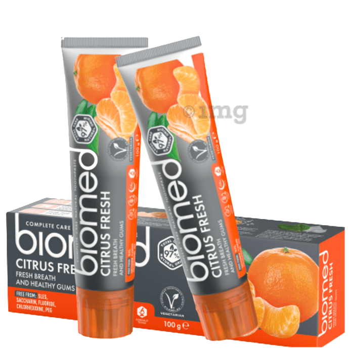 Biomed Complete Care Natural Toothpaste (100gm Each) Citrus Fresh Buy 1 Get 1 Free
