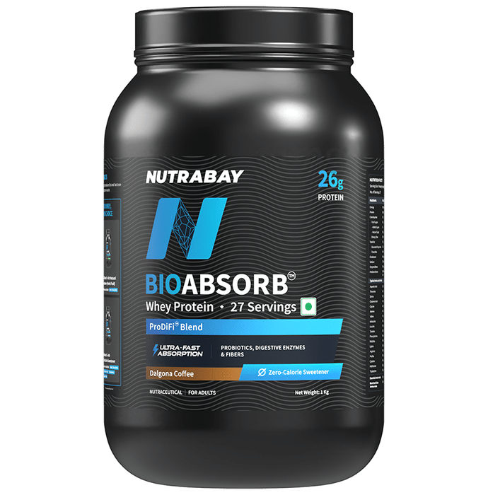 Nutrabay Bioabsorb Whey Protein Powder Dalgona Coffee